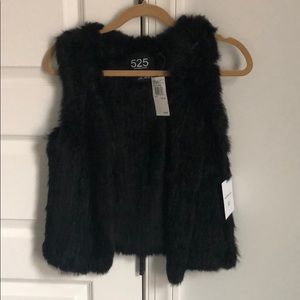 525 America Luxe Black Fur Vest